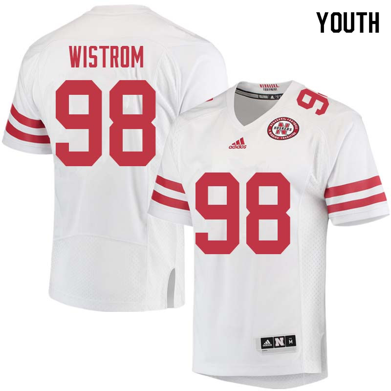 Youth #98 Grant Wistrom Nebraska Cornhuskers College Football Jerseys Sale-White